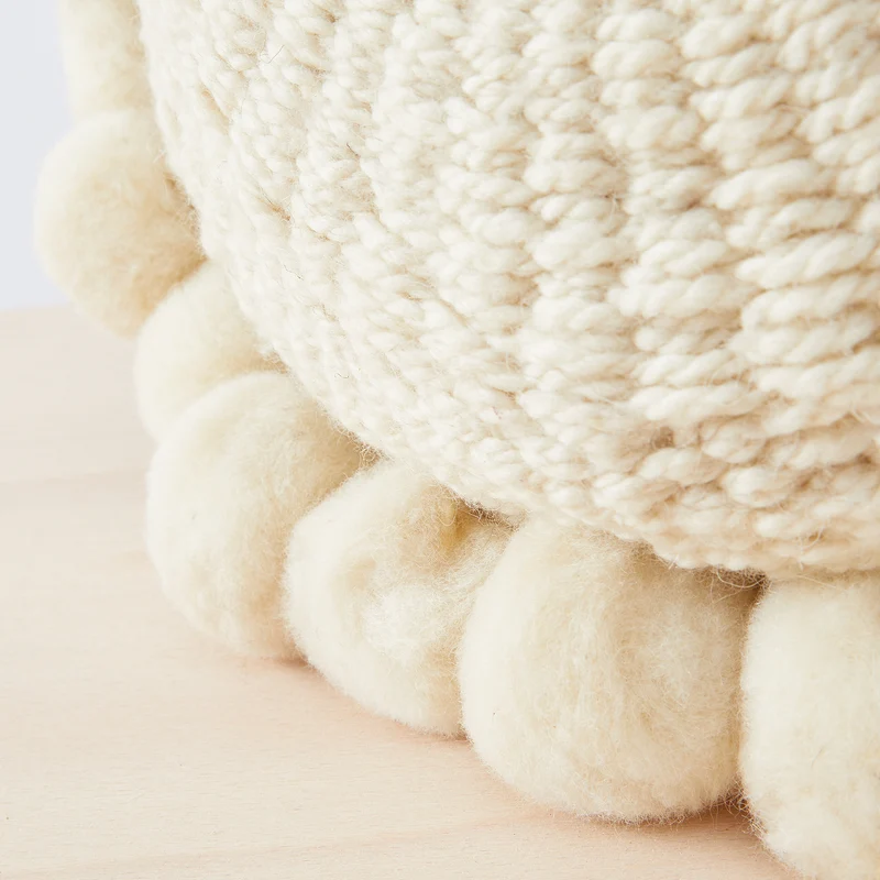 PomPom Wollkissen Salta Rund, Medium