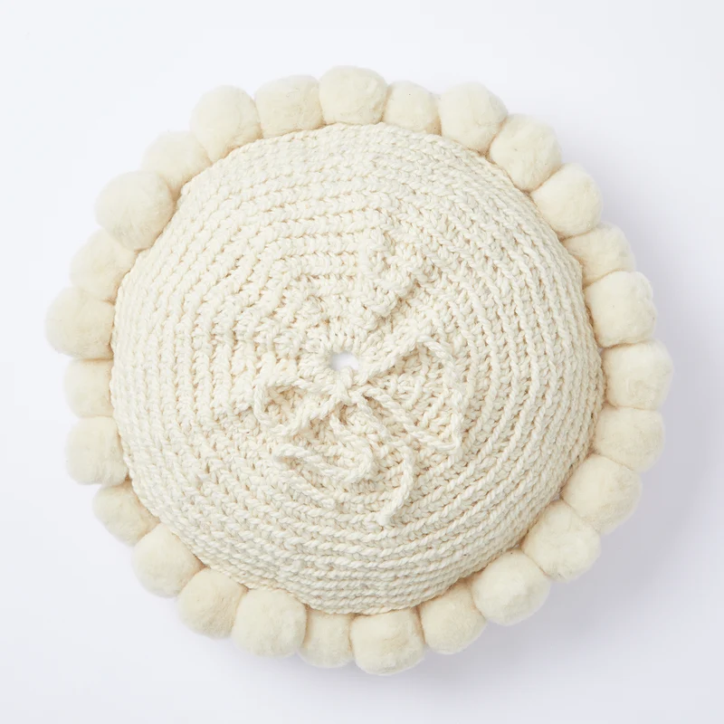 PomPom Wollkissen Salta Rund, Medium