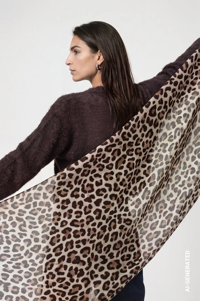 Schal mit Leoprint