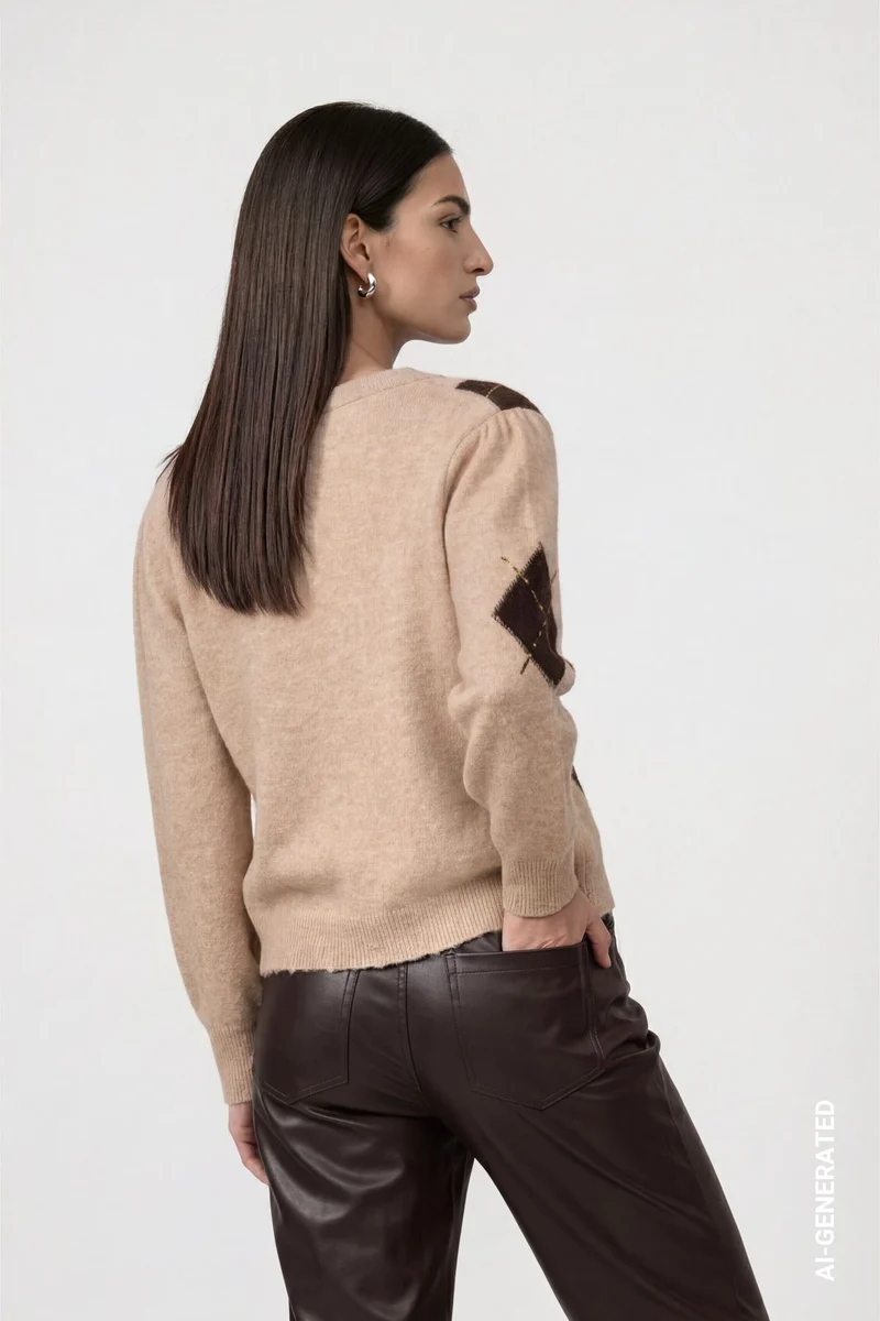 Strickjacke mit Rautenmuster