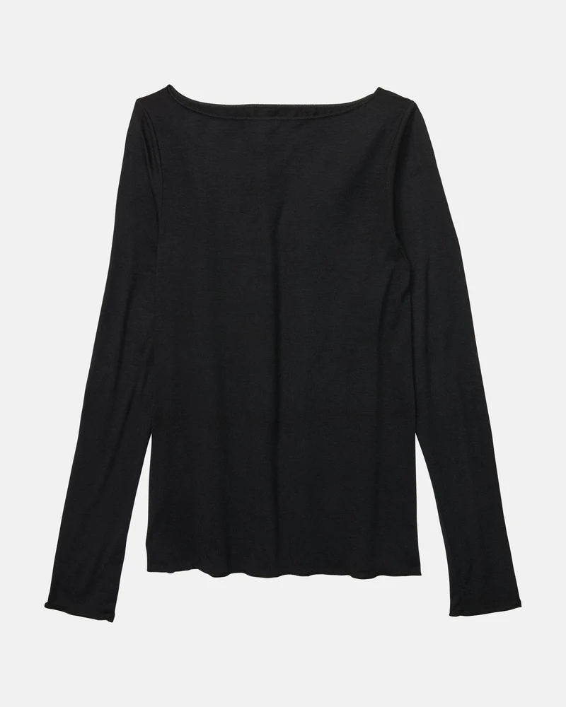 Shirt Langarm cashmere dream Stand, schwarz