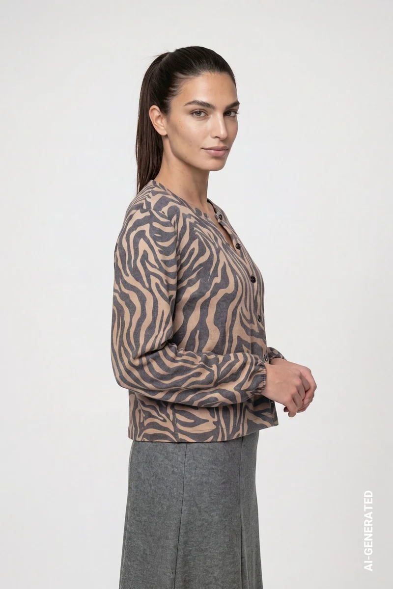 Strickjacke mit Zebra-Muster