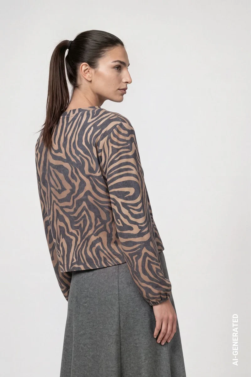 Strickjacke mit Zebra-Muster
