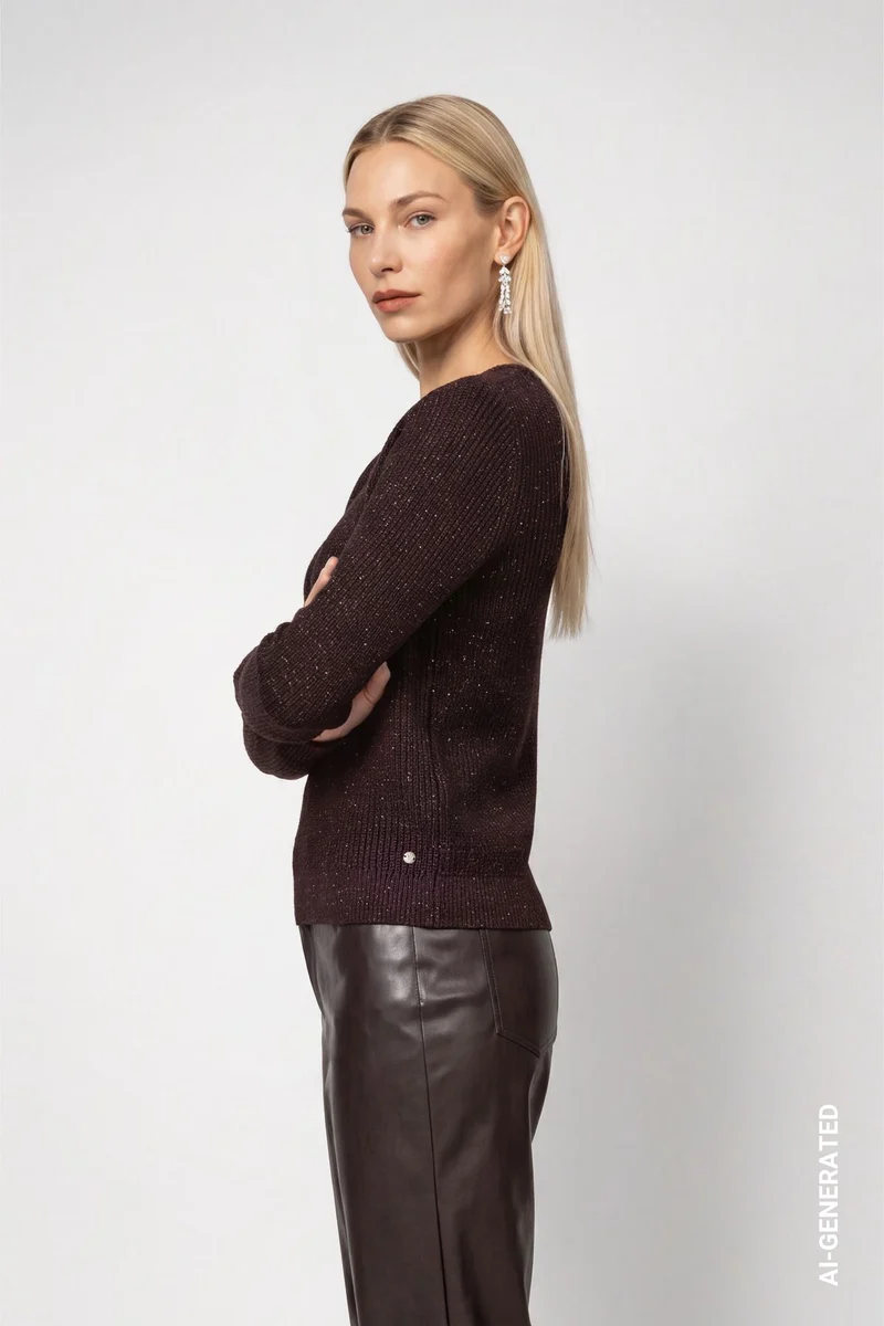 Basic-Strickpullover mit Lurex