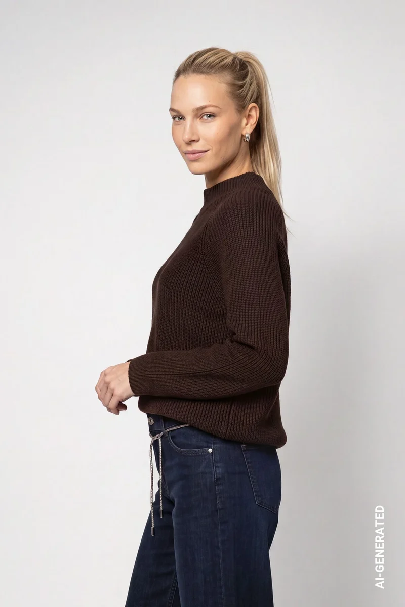 Strickpullover mit Stehkragen
