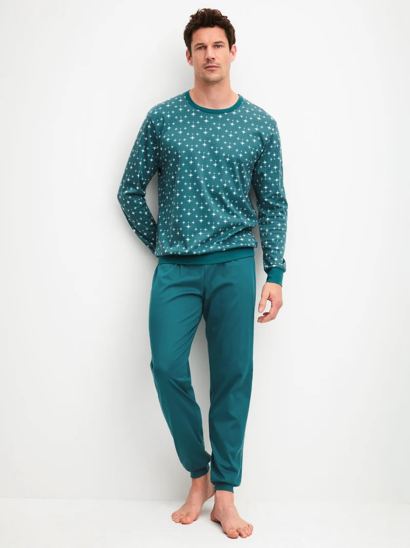 HERREN Pyjama mit Bündchen