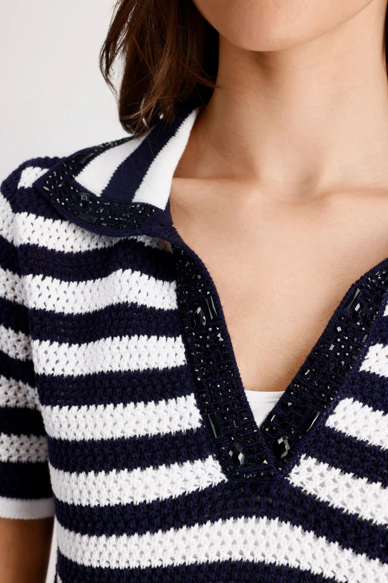 Pullover, marine ringel