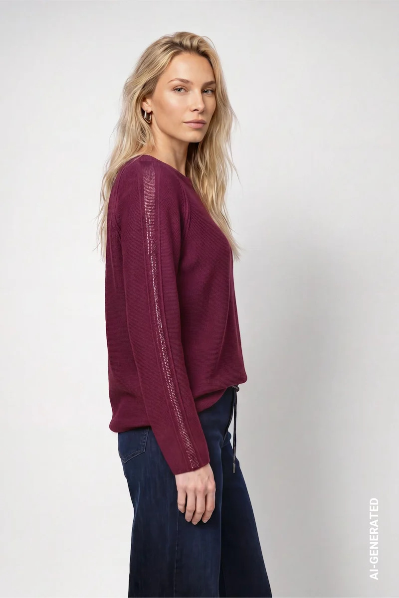 Strickpullover mit Schmuckakzenten