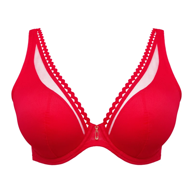 WOWGIRL true red halb unterlegter BH tiefdek.