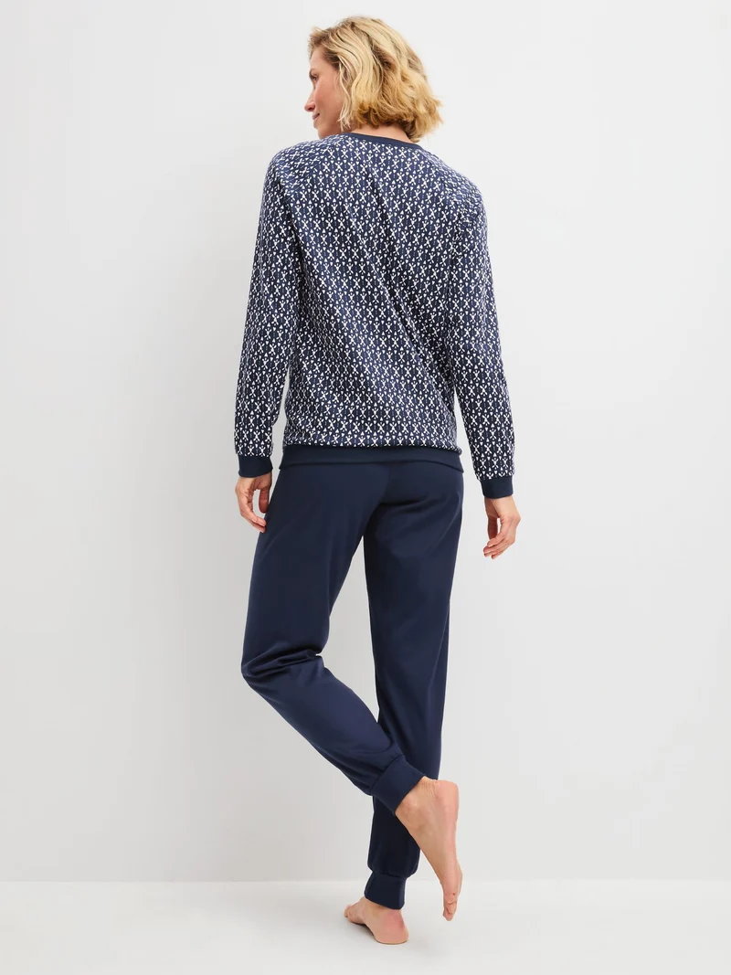 DAMEN Pyjama mit Bündchen