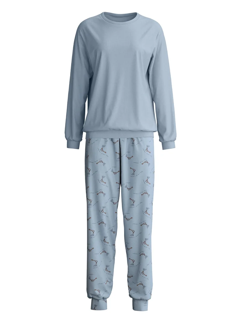 DAMEN Pyjama mit Bündchen