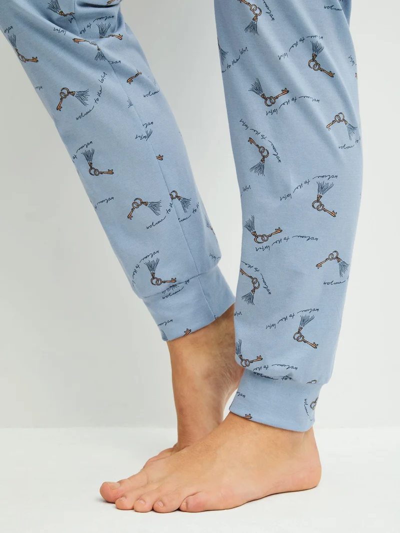 DAMEN Pyjama mit Bündchen
