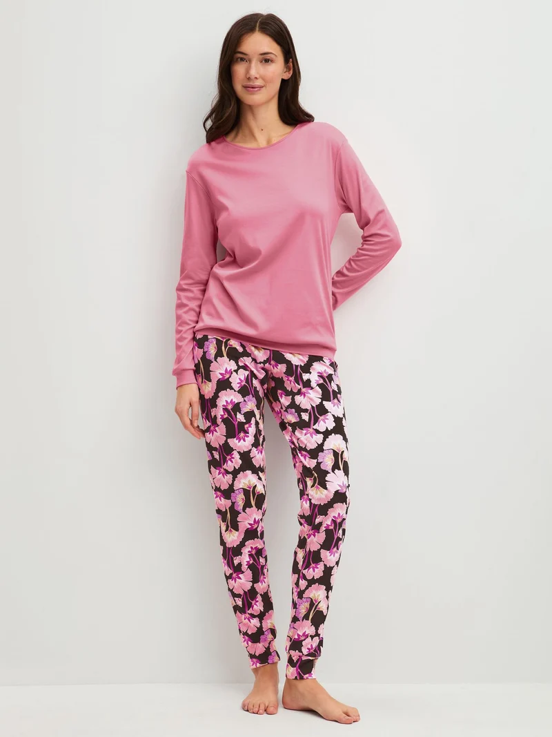 DAMEN Pyjama mit Bündchen