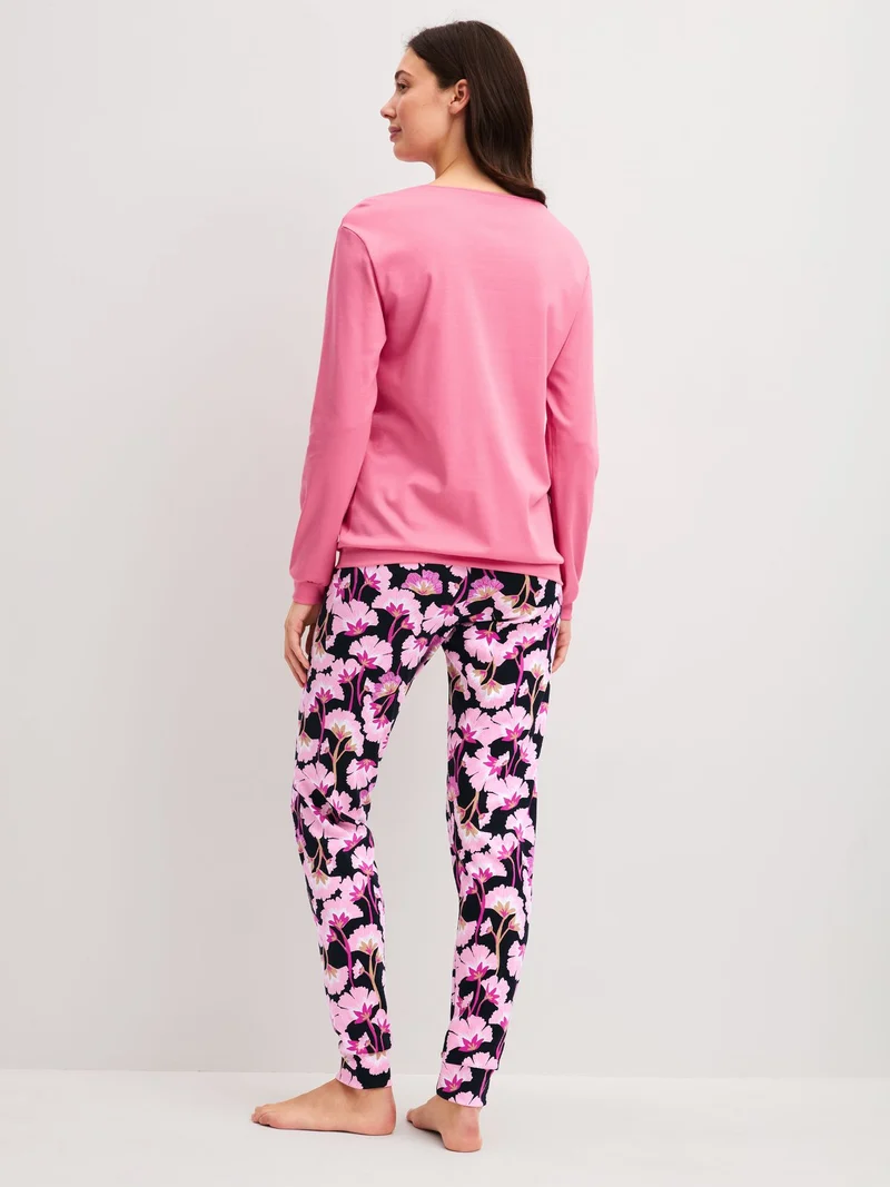 DAMEN Pyjama mit Bündchen