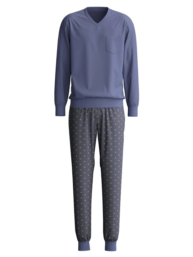 HERREN Pyjama mit Bündchen