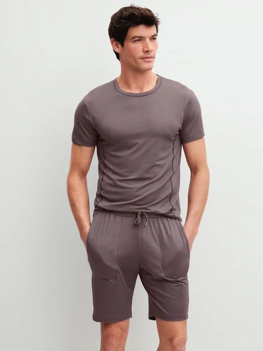 HERREN T-Shirt, sparrow brown