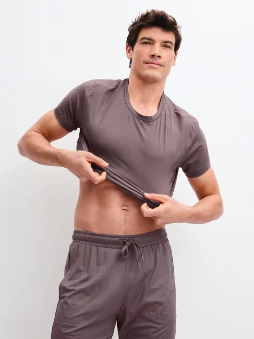 HERREN T-Shirt, sparrow brown