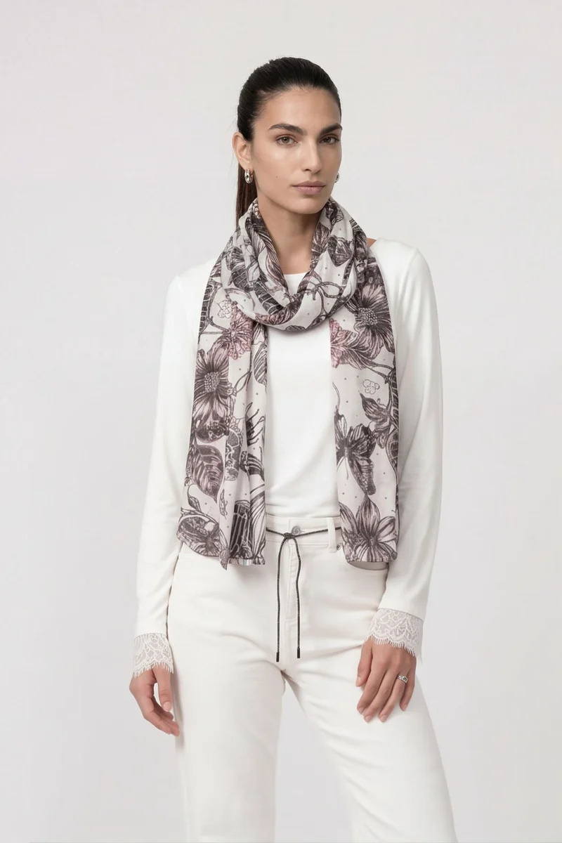 Schal, taupe gemustert