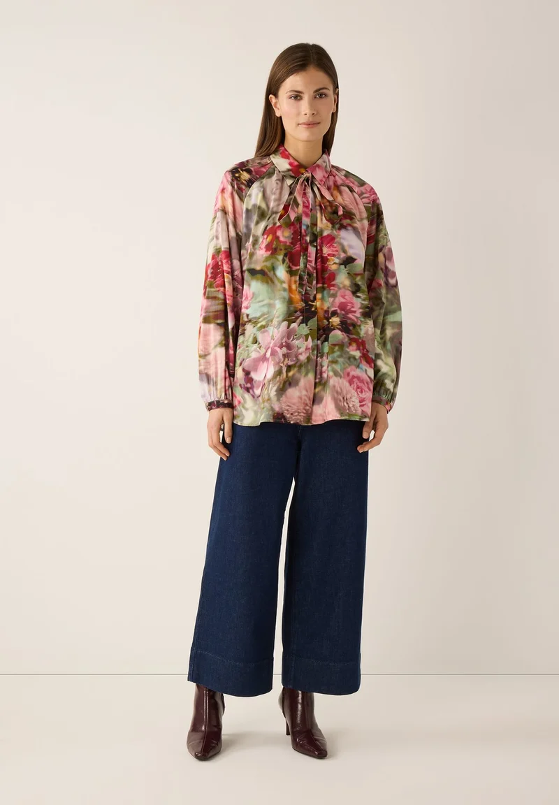 Schluppenbluse mit Print