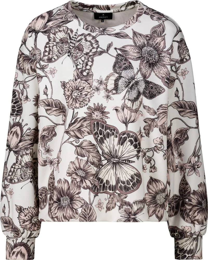 Sweatshirt, taupe gemustert