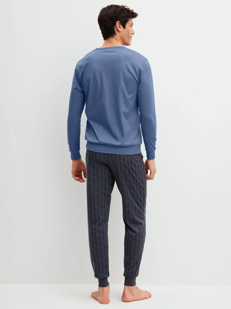 HERREN Pyjama mit Bündchen