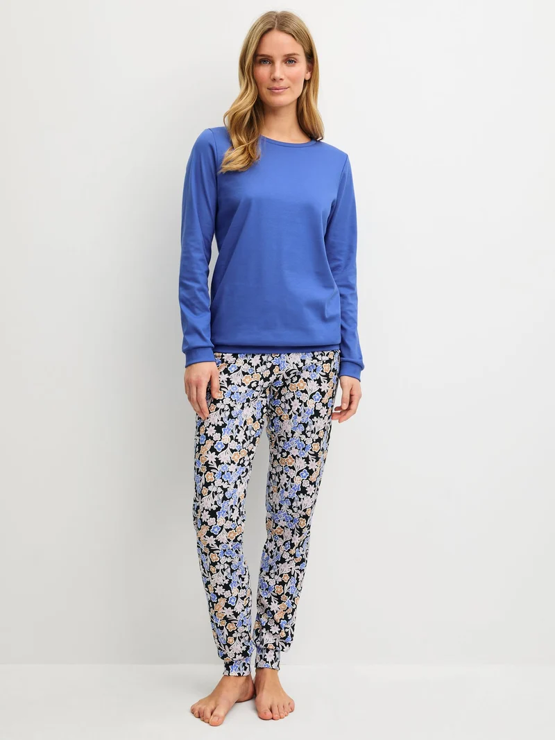 DAMEN Pyjama mit Bündchen