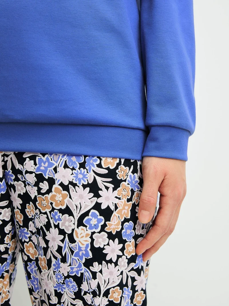 DAMEN Pyjama mit Bündchen