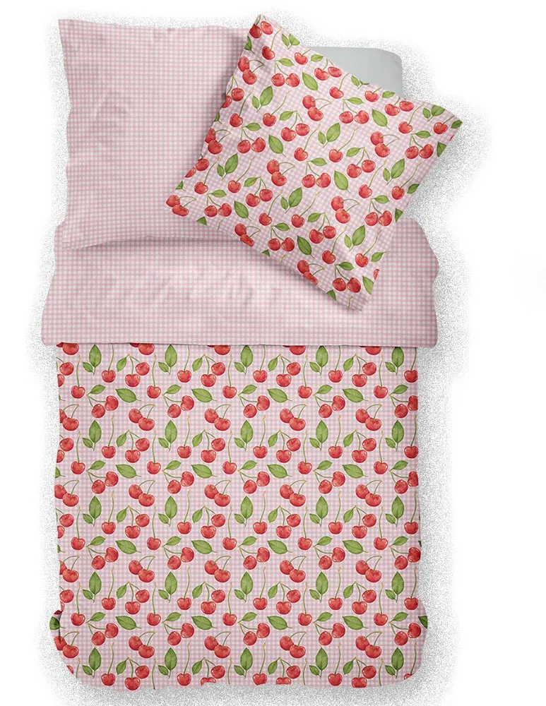 Bettwäsche Satin Wende mit RV Kirsche