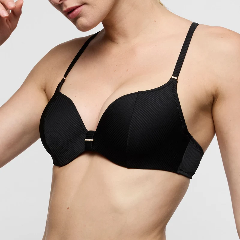 CASSIE schwarz Unterlegter Bikini Herzform