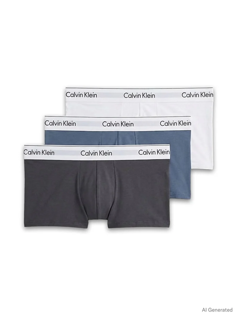 3 Pack Low Rise Trunks - Icon Cotton Stretch