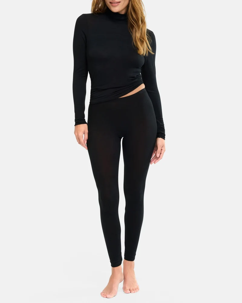 Turtle Neck Langarm cashmere dream, schwarz