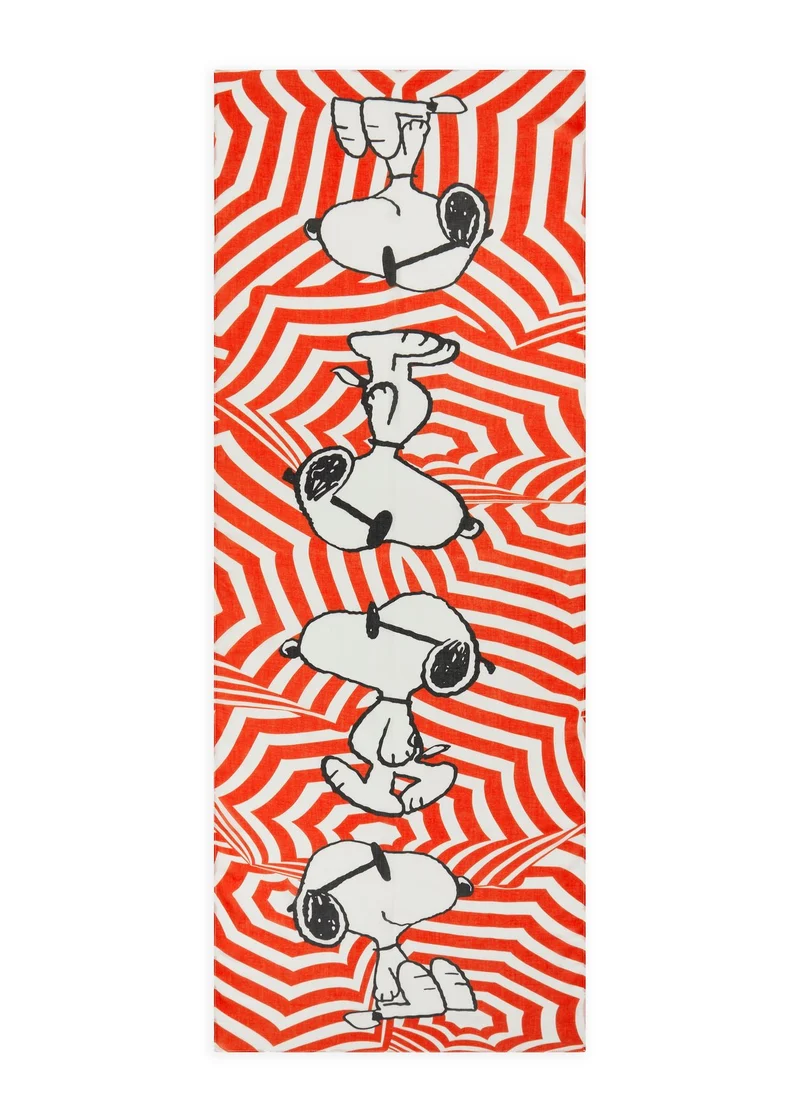 Feiner Schal aus Modalmischung mit Snoopy-Motiven
