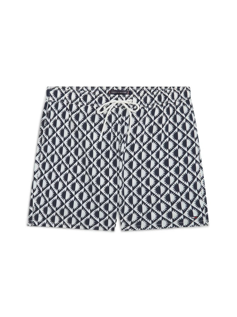 Print Mid Length Swim Shorts