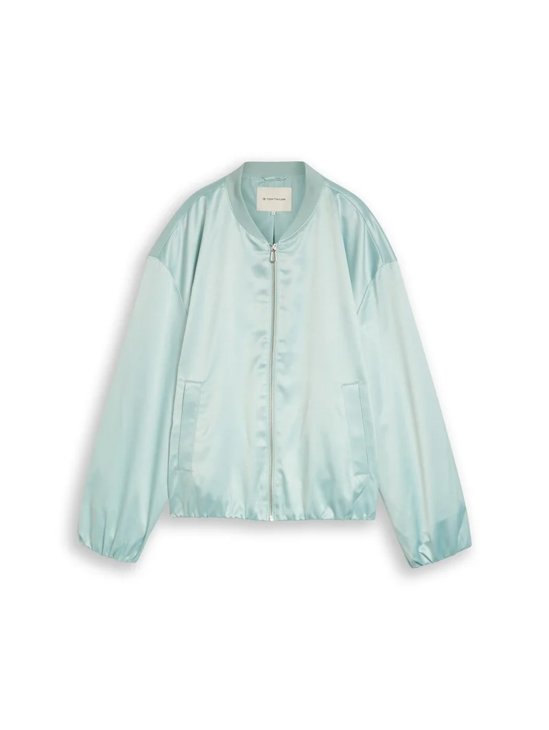Satin Blouson Jacke mit Bomberkragen