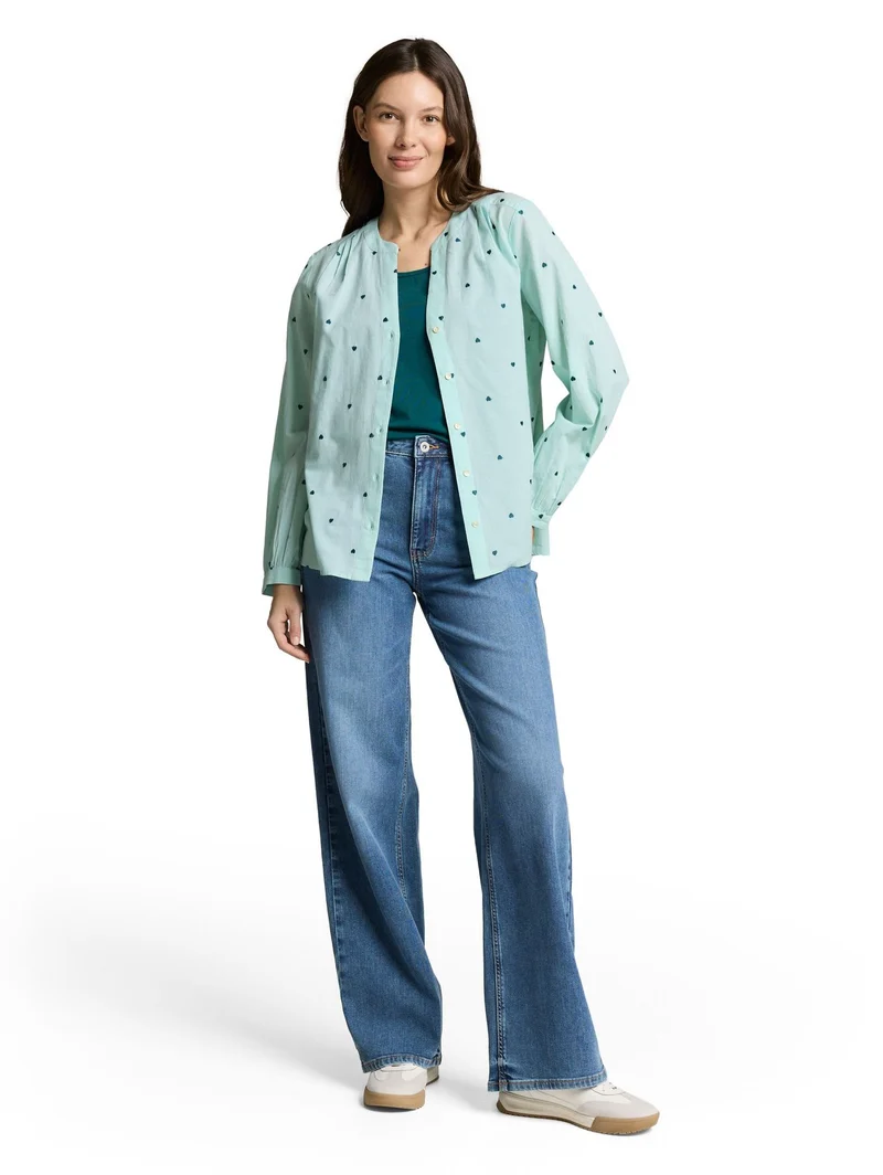 Bluse mit Herz-Stickerei