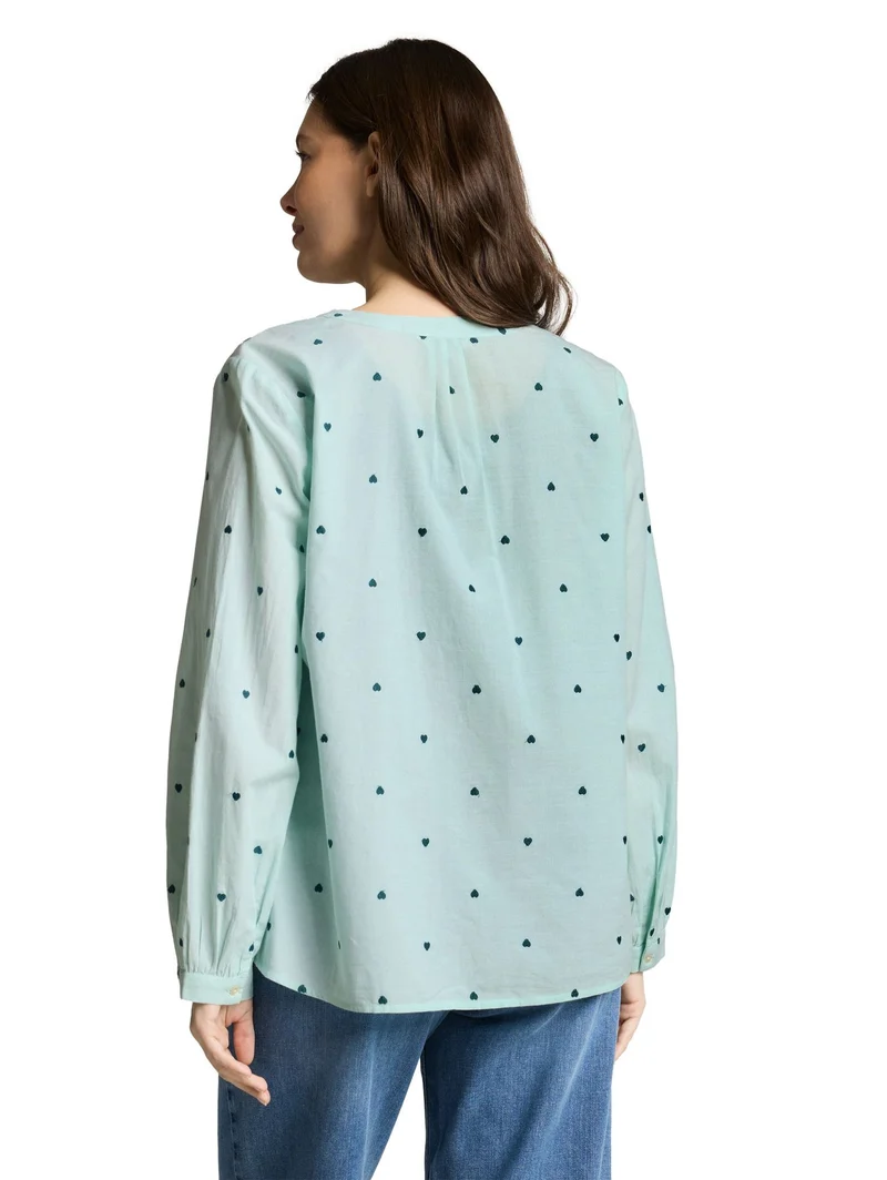 Bluse mit Herz-Stickerei