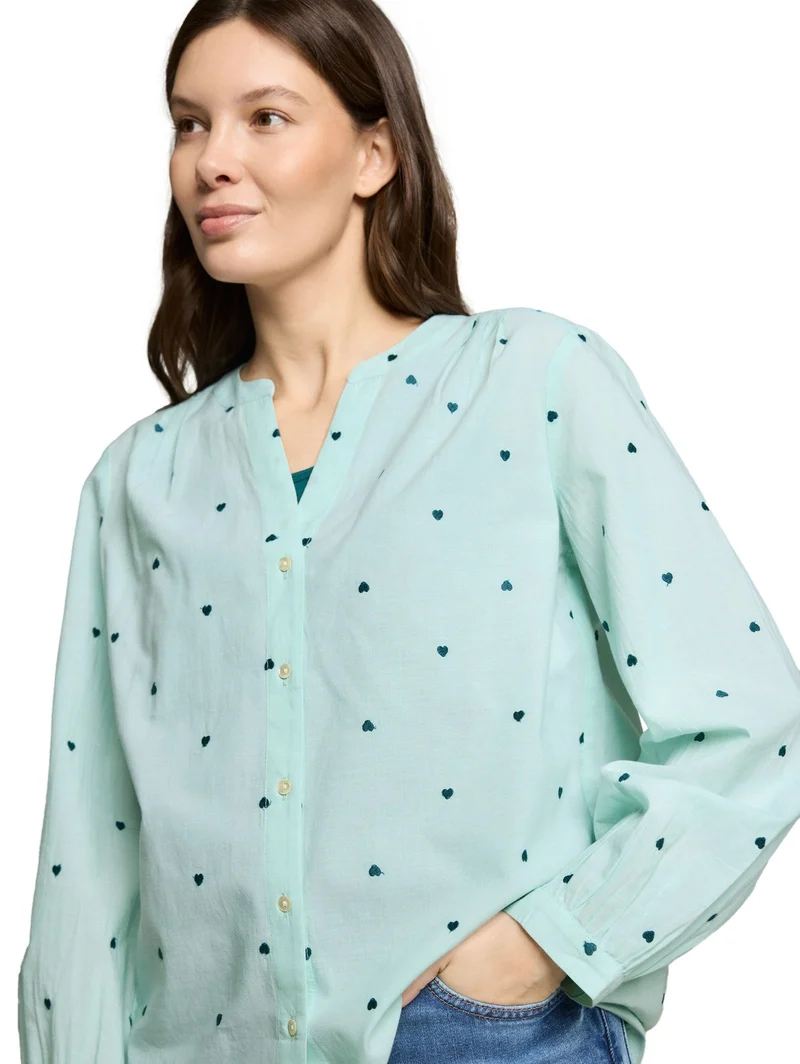 Bluse mit Herz-Stickerei