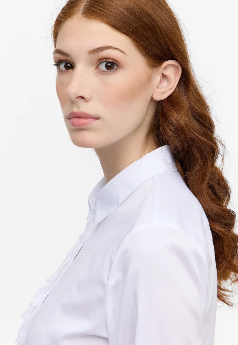 Satin Shirt Bluse Satingewebe Langarm