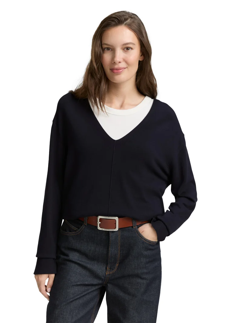 Strickpullover mit V-Ausschnitt