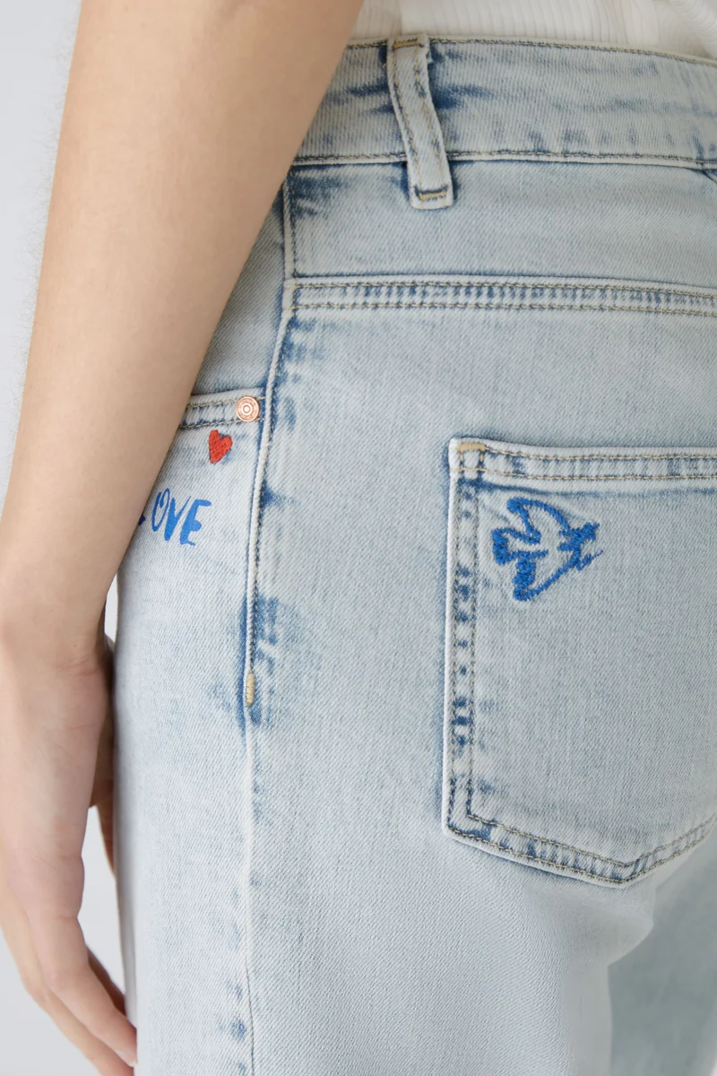 Jeans WIDE LEG mid waist, cropped