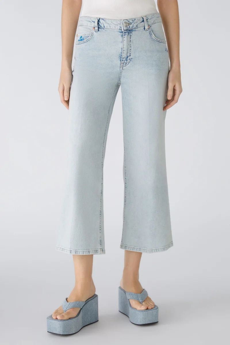 Jeans WIDE LEG mid waist, cropped