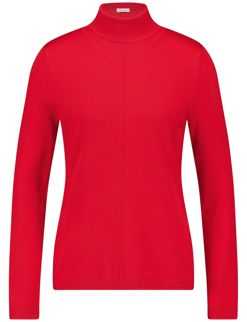 Softer Rollkragenpullover mit Armschlitzen