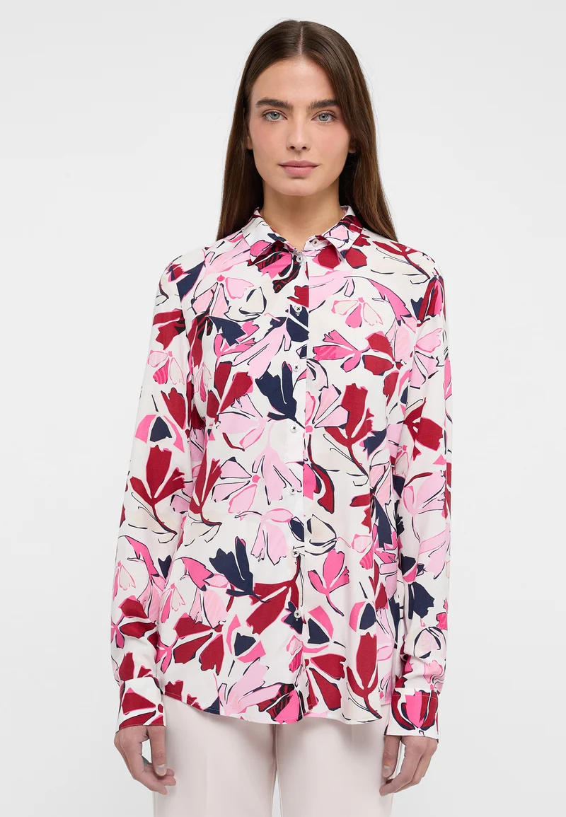 Bluse Leinwandgewebe Langarm