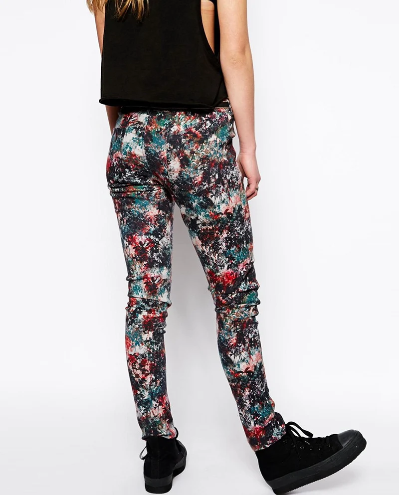Floral Print Jeans