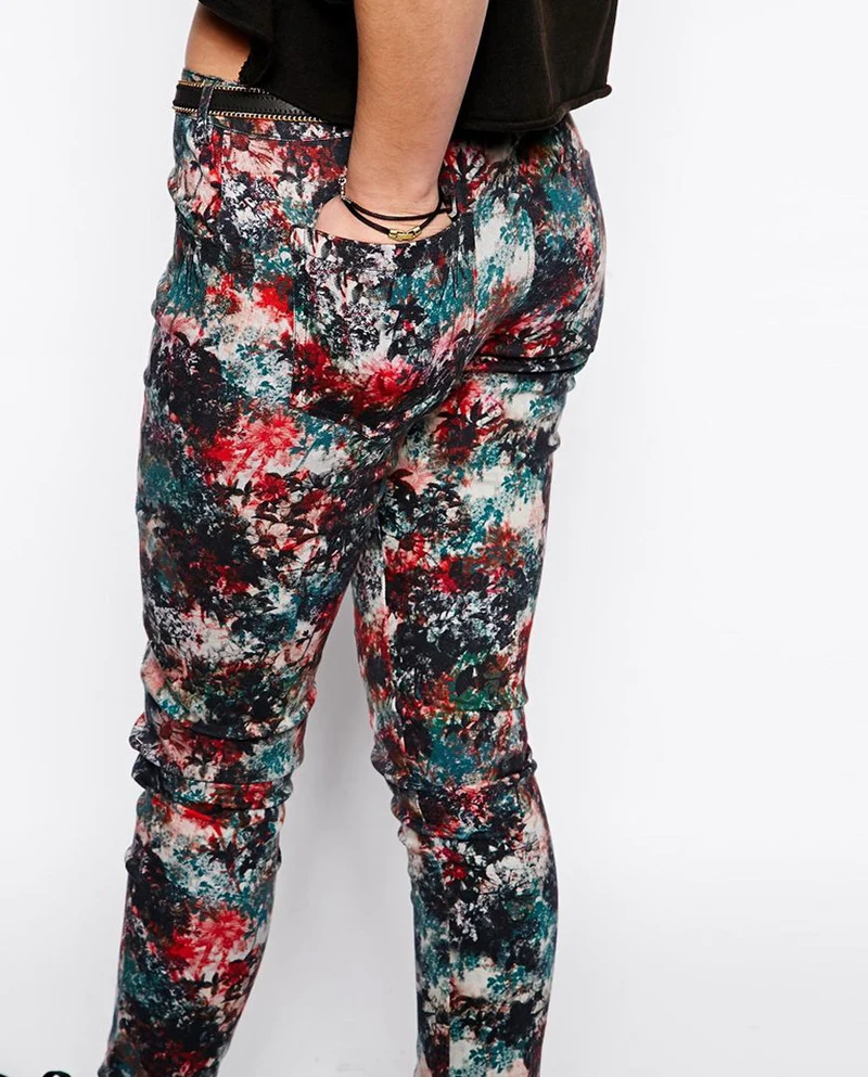 Floral Print Jeans