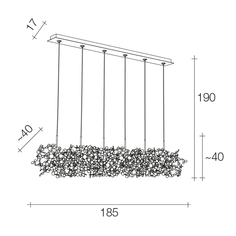 Terzani Argent Multi-Leuchte 185 cm