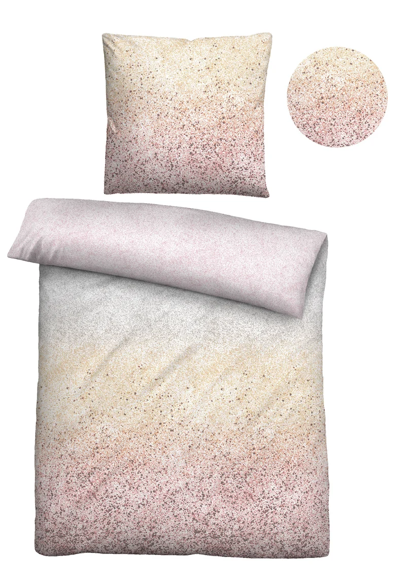 biberna Mako-Satin Bettwäsche Sprenkel – Bunt & Ciel (0614603)