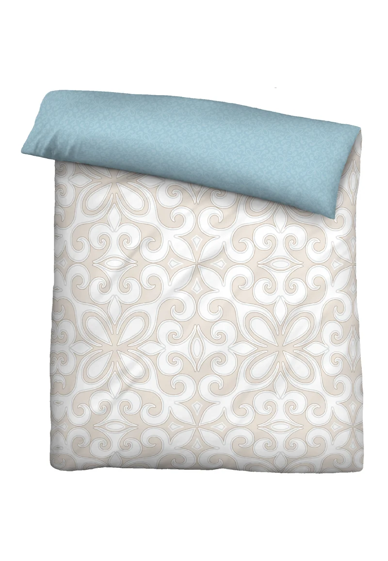 biberna Linon Bettwäsche Ornament – Kitt (0045390)