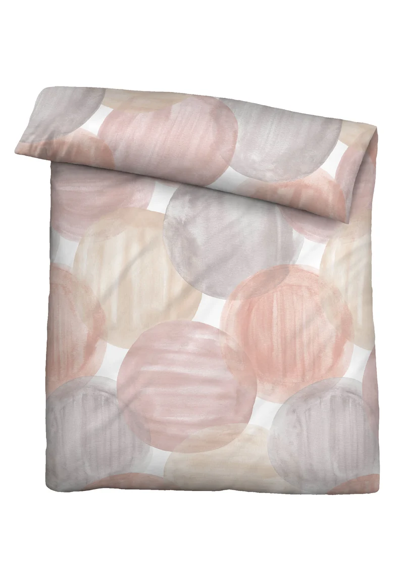 biberna Mako-Satin Bettwäsche Kreise – Gold (0614604)