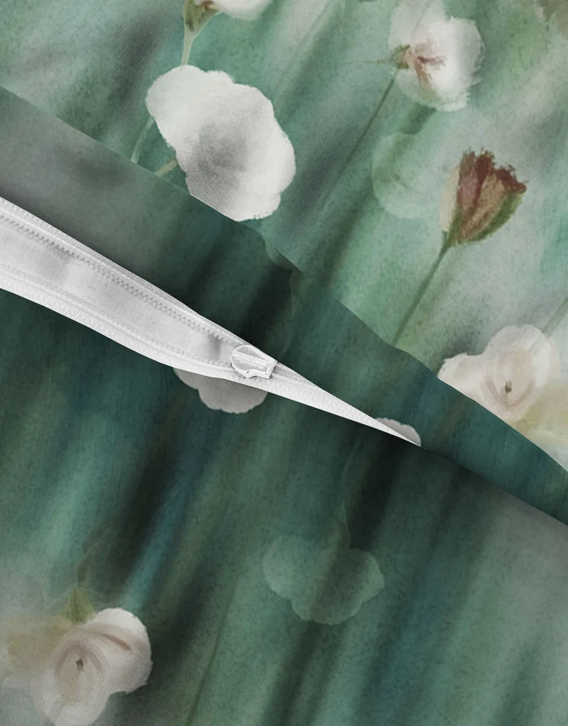 biberna Feinbiber Bettwäsche Mohnblüten – Salbei & Natur (0007257)